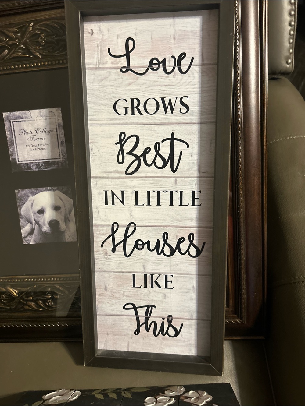 Framed 'Love Grows Best in Little Houses Like This' Wall Art - Black Frame